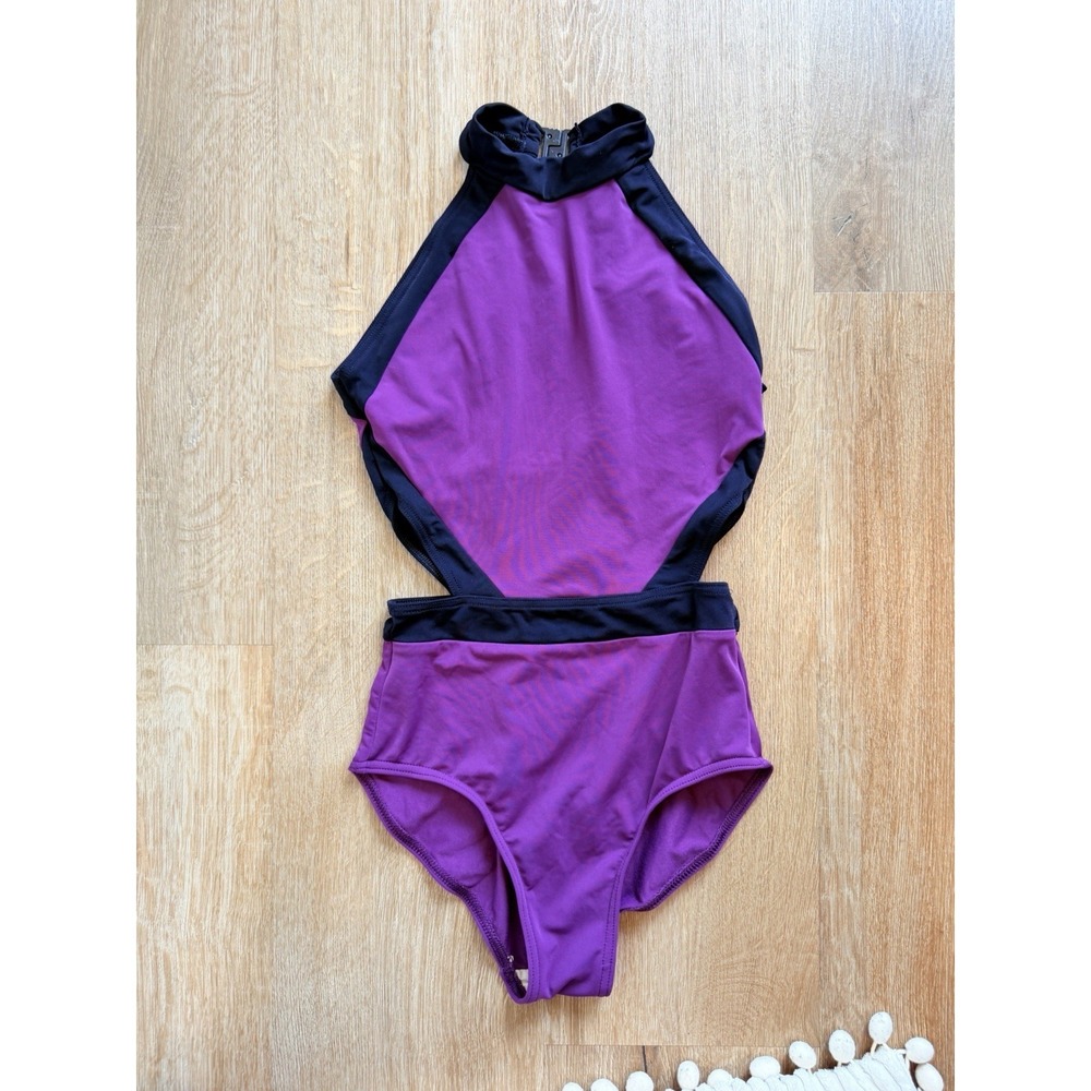 Nikolay Little Rita Halter Open Back Girl's Dance Wear Youth 12-13y Purple
